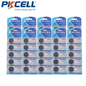 50Pcs/10Pack PKCELL CR2025 3V Ličio Baterija DL2025 BR2025 ECR2025 CR 2025 Baterija