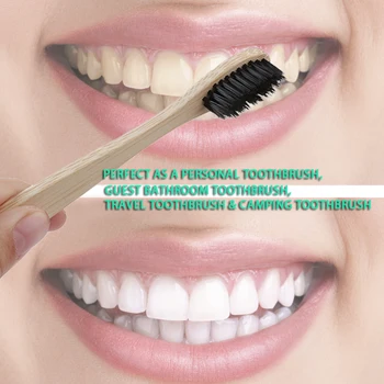 50pcs/daug Natūralaus Bambuko dantų šepetėlį Aplinkai Burnos Priežiūros Sveikatos Priemonė Minkšti Šeriai White Dantų Šepetėliai