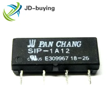 50Pcs/daug Naujas Originalus PAN CHANG Nendrių Relay SIP-1A12 DC12V miniatiūriniai 4 pin, single in-line normaliai atviras
