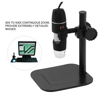 50X į 500X USB LED Skaitmeninis Elektroninis Mikroskopas didinamasis stiklas Fotoaparatas Juodas Praktinių Fotoaparato, Mikroskopo Endoskopą didinamasis stiklas