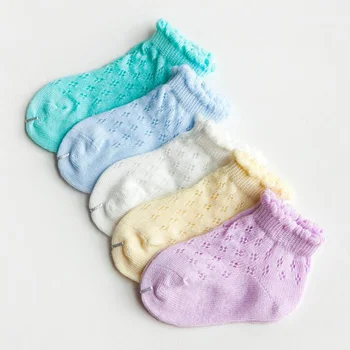 5Pair/daug vaikų kojinės 0-9 metų medvilnės tinklelio plonas skyriuje kūdikių kojinės vaikams, kūdikių kojinės