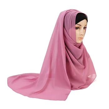 5vnt/set Paprasto Šifono Hijab Šalikas Moterų Skara Lankelis Musulmonų Vadovas, šalikai, šaliai, kaklaskarės Headwraps Islamo Ilgi Šalikai, Skarelės Foulard Femme