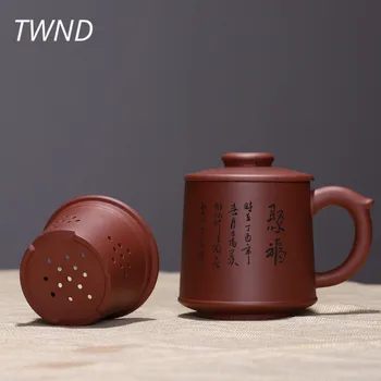 600CC yixing arbatos puodeliai su filtro rinkinys kinų arbatos puodeliai rūdos raudonos molio zisha smėlio didelės talpos drinkware 22.7
