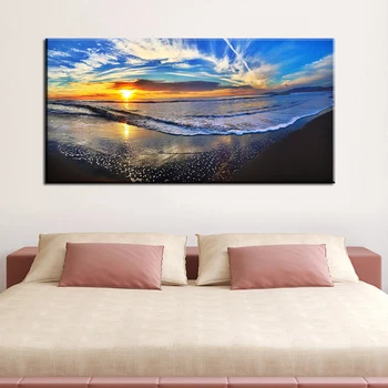 60x120cm-Natūralus Saulėlydžio Galėtų Jūros Paplūdimio Kraštovaizdžio Plakatų ir grafikos Paveikslai Tapyba Sienos Meno Nuotrauką Kambarį Cuadros