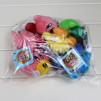 6Pcs/Daug 7cm Kirby Pliušiniai Žaislai Nuolatinis Kelti Baby Pakabukas Lėlės Keychains