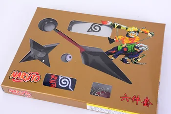 6pcs/daug Anime Naruto Cosplay Rekvizitai Kolekcijos Plastiko Kunai Shuriken Ninja Ginklų Krepšiai Nustatyti Veiksmų Skaičiai Cosplay Vaikams, Žaislai