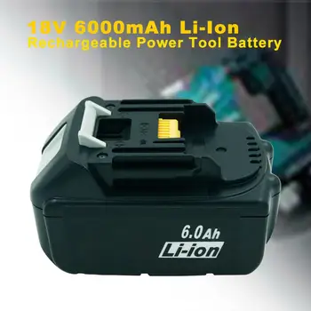 6PCS Didmeninė BL1860 18V 6000mAh Ličio jonų Bateriją už Makita BL1850 LXT400 BL1840 BL1830 Įkraunamas Baterijas