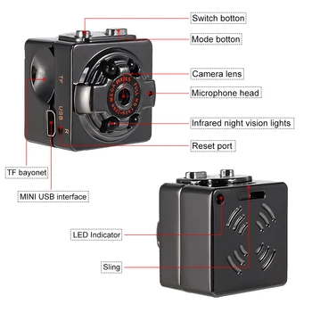 720P HD vaizdo Kamera SQ8 Infraraudonųjų spindulių Naktinio Matymo Kamera Lauko Oro Sportinė Kamera, Mini Kamera, Wifi Veiksmo Kameros