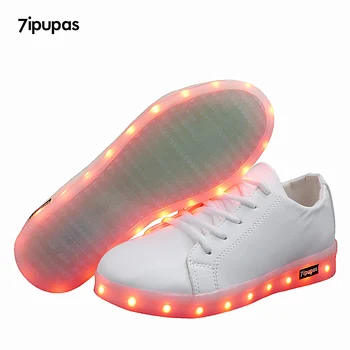 7ipupas Moterys vyrai USB LED Batų Šviesą, Spindinčią Batus Treniruoklius Feminino Šviesos Sportbačiai Berniukų, Mergaičių Šviesos Padais LED Šlepetės