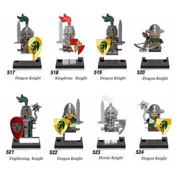 8pcs Viduramžių Didvyriškas Pilies riterių Liūtas Golden Dragon suderinama Kūrimo Bloką Romos Kariai knight modelio žaislas childr