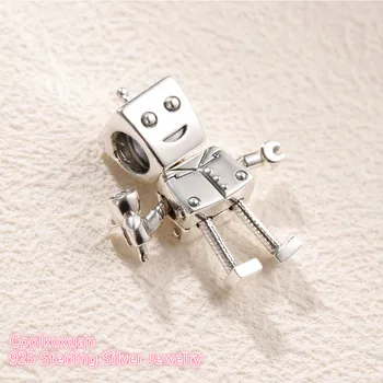 925 Sterlingas Sidabro Robotas Žavesio karoliukai Tinka Originalus prekių Žavesio Apyrankę 