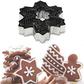 9pcs Kalėdų Snaigės Sausainių Cookie Cutter Tortas Dekoro Kepimo Pelėsiai, Pelėsiai Priemonė, minkštas Molio Keramikos Formos Cuttering Pelėsis