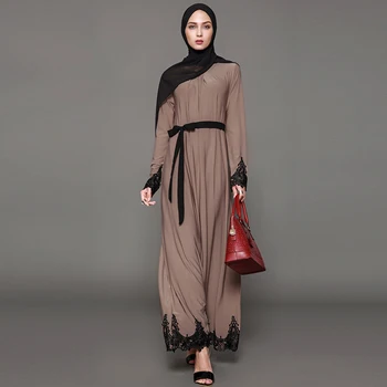 Abaja Skraiste Musulmonų Suknelė Dubajus Arabų Moterų Ilgai Nėrinių Hijab Elbise Djellaba Maroko Kaftan Turkijos Islamo Drabužių Vestido 2020 M.