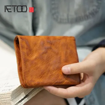 AETOO Plonas skirsnio Japonija ir Pietų Korėja originalus rankų darbo odinės piniginės vyrams ir moterims atsitiktinis retro odos piniginės 