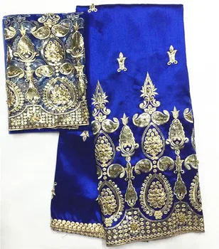 Afrikos george audinio, siuvinėjimo mėlyna George įvyniojimo su tiulio nėrinių rinkiniai China George Nėrinių vestuvės dress