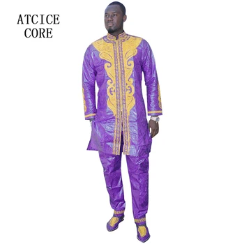 Afrikos heidi bazin riche siuvinėjimo dizaino suknelė vyro drabužius, viršuje kelnės LC060#