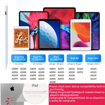 Aktyvus Stylus Pen for iPad Pro 11 12.9 2020 M. 2018 M. 2019 M. Oro Priedai Palmių Atmetimo Piešimo Apple Pieštuku 2 1 Jutiklinis Ekranas