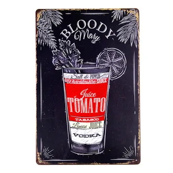 Alavo Pasirašyti Nostalgiškas Alkoholio Retro Bloody Mary receptas BARO dekoras