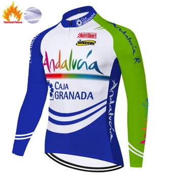 ANDALŪZIJOS komanda dviračių džersis 2020 m. Žiemą Šilumos Vilnos camisa de ciclismo dviračių džersis equipamento ciclismo homem