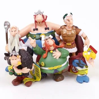 Animacinių filmų Nuotykius Asteriksas PVC Duomenys Žaislai, Dovanos Vaikams, Vaikų 6pcs/set 5~8cm