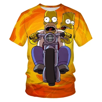 Anime Cartoon Simpsonų 3D Spausdinimo 2020 Metų Vasaros T-shirt Vyrų Mados vyriški ir moteriški marškinėliai Minkštos Tekstūros Atsitiktinis Mados Vyrams