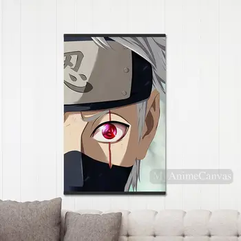 Anime Naruto Kakashi medinis Rėmas, Drobės Apdailos spaudinių, vaikų Kambarį Magnetinio Įrėminti Namų dekoro tapyba