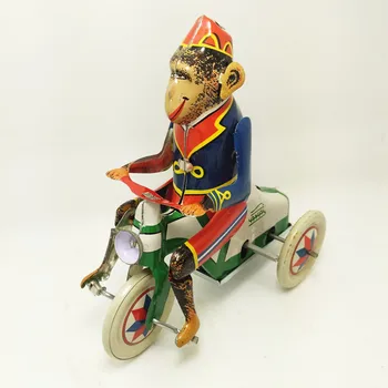 Antikvariniai Alavo Žaislai, Vėjo Iki Žaislai Robotas geležies Metalo Modelius Vaikų/Suaugusiųjų Namų Puošybai Metalo Amatų MS813 beždžionė važinėti dviračiu gld3