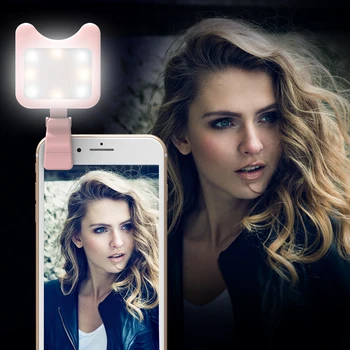 APEXEL Įkraunamas USB Įkrovimo baterijos Selfie Portable LED Žiedo Užpildyti Šviesos diodų (LED blykstė vaizdo Kamera, skirta 