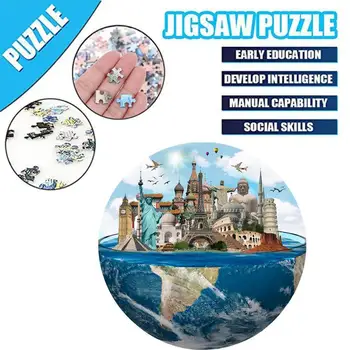 Apvalus Puzzle 1000 Vienetų 3D Dėlionės Suaugusiems Palūkanų Žaislas Atostogų Vaikams Įspūdį Švietimo Vietų Dropshipp G U7V5
