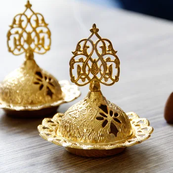 Artimųjų Rytų Stiliaus Smilkalų Degiklis Prabanga Aukso Metalo Mini Censer Prašmatnus Budizmas Smilkalų Laikiklis Aromaterapija Krosnis Namų Dekoro