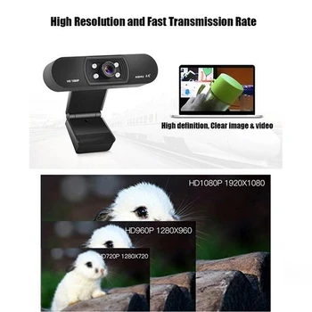 Ashu H800 USB Kamera 1080P HD USB Kamera, Kompiuteris PC Web Kamera Su Mikrofonu Webcamera Full HD Video Web Cam
