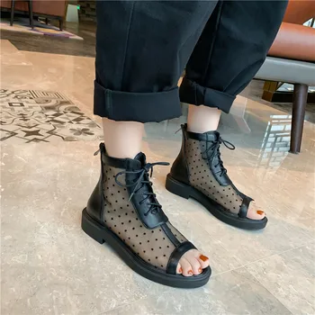 ASUMER 2020 naujausias akių batai moterims mažo kulno atsitiktinis batų Kvėpuojantis nėrinių zip peep toe vasaros batai moteris, didelis dydis 43