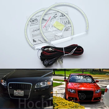 Audi A4, S4, RS4 2005 m. 2006 m. 2007 m. 2008 m. 2009 Ultra ryškūs SMD baltos spalvos LED angel eyes 2600LM 12V halo žiedas rinkinys, šviesos važiavimui dieną
