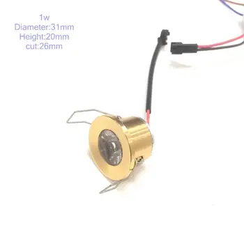 Aukso LED Mini Kabineto Downlight 1W 31mm skersmens dc12v sidabro Rėmo Nišoje Riba Nėra Mirgėjimo Vietoje Žibintai Namų
