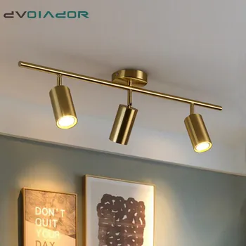 Aukso Modernių Lubų Vietoje Šviesos TV Foną Kambarį 1Head/2Head/3Head Lubų Lempa E27 LED Lemputės šviesos vietoje