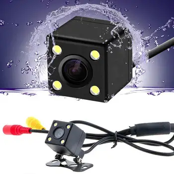 Automobilio Galinio vaizdo Kamera, 4 LED Naktinio Matymo Atbulinės eigos Auto Stovėjimo Stebėti CCD Vandeniui 170 Laipsnių HD Vaizdo