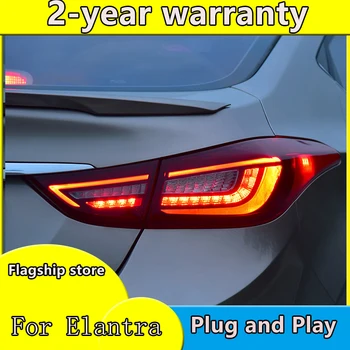 Automobilių Žibintų, skirta Hyundai Elantra Žibintai 2011-2016 už Elantra LED Uodega Lempos+Posūkio Signalo+Stabdžiu+Atvirkštinės LED šviesos