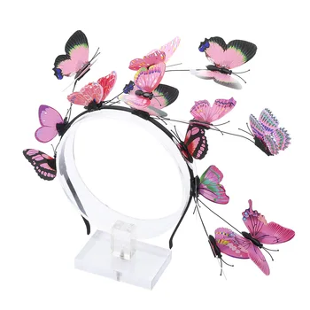 AWAYTR Nauja Nuotaka Butterfly Vestuvių Plaukų Aksesuarai Moterims Lankelis Prabanga Hairband Mergaitėms Drugelis ir Gėlių Nuotraukų galvos Apdangalai