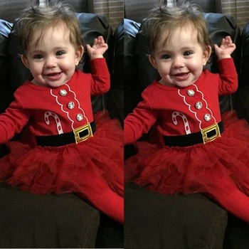 Baby Girl Dress Mielas Kalėdų Princesė Bamblys Baby Girl Tiulio Tutu Suknelė Šalis Komplektus Kostiumas