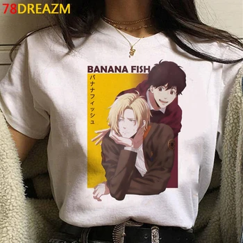 Bananų Žuvų marškinėlius vyrų pora 2021 japonijos vintage marškinėliai estetinės kawaii balti marškinėliai