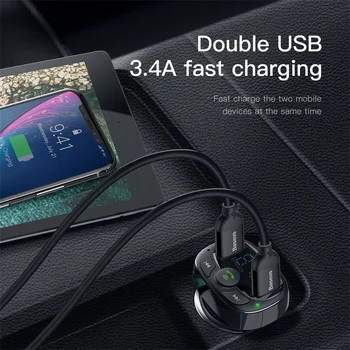 Baseus Greitai Įkrauti 3.0 Dvigubas USB Automobilinis Įkroviklis 5V3A QC3.0 Turbo Greito Įkrovimo USB Įkroviklis iPhone Samsung 