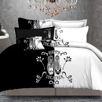 Black&white Jos Pusėje Jo Pusėje patalynės komplektai Karalienė/Karalius dvigulę lovą, 3pcs/4pcs Patalynė Porų Antklode Padengti Set5