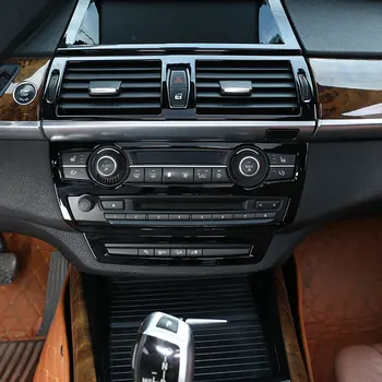Blizgus Juodas ABS Automobilio Salono Vairas Apdailos Juostelės Rėmo Dangtis Apdaila Lipdukas BMW X5 X6 E71 e70 