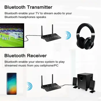 Bluetooth 5.0 Muzikos Garso Adapteris 2 In 1 Belaidis Siųstuvas-Imtuvas, Adapteris, 3,5 mm AUX Lizdas TV PC Automobilių Garsiakalbis Ausinių
