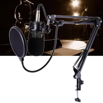 BM-800 Studijoje tiesioginės Transliacijos, Transliavimo Įrašymas Kondensatoriaus Mikrofonas Darbalaukio Žirkliniai Mic Stand Komplektas XLR Laidas