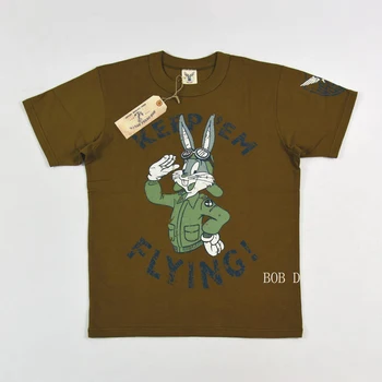 BOB DONG Katytė Grafikos Sunkioji T-Shirts Karinės Animacinių filmų Mens Tee Marškinėliai