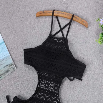 Bodysuits maudymosi kostiumėlis Moterims Sexy Nėrinių Tuščiaviduriai Bikini Backless vientisi maudymosi kostiumėlį, Maudymosi Kostiumą, maudymosi Kostiumėliai, Moterų Paplūdimio Sundress 2019