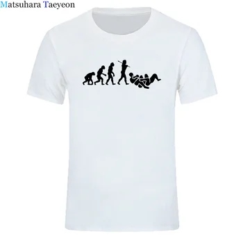 Brazilijos Print T Shirt Jiu Jitsu Bjj Evoliucija Tees Marškinėliai Vyrams trumpomis Rankovėmis O-kaklo Medvilnės Tshirts Gimtadienio Hip-Hop T-shirt Naujas