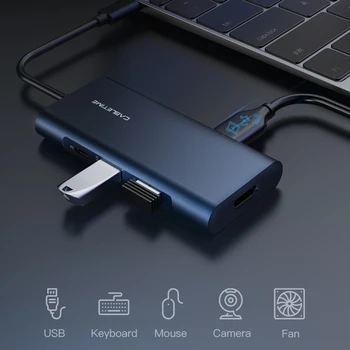 CABLETIME HUB USB C su USB 3.0 PD HDMI SD/TF Tamsiai mėlyna Kortelių Skaitytuvo Adapteris, skirtas Macbook air pro Huawei Matebook X 13 C256