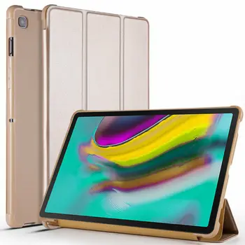 Case For Samsung Galaxy Tab 10,5 2018 SM-T590 T595 T597 Lengvas, atsparus smūgiams Tri-Fold Stovėti Atveju Minkšto Silikono Planšetinio kompiuterio Dangtelis